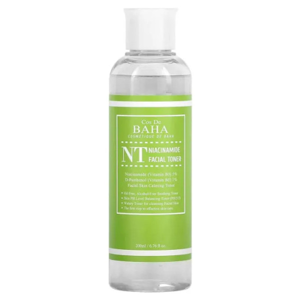 Тонік для обличчя з ніацинамідом, NT, Niacinamide Toner 5%, Cos De BAHA, 200 мл