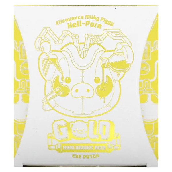 Патчі під очі, Hell-Pore Gold Hyaluronic Acid Eye Patch, Elizavecca, з гіалуроновою кислотою, 60 патчів, 90 г