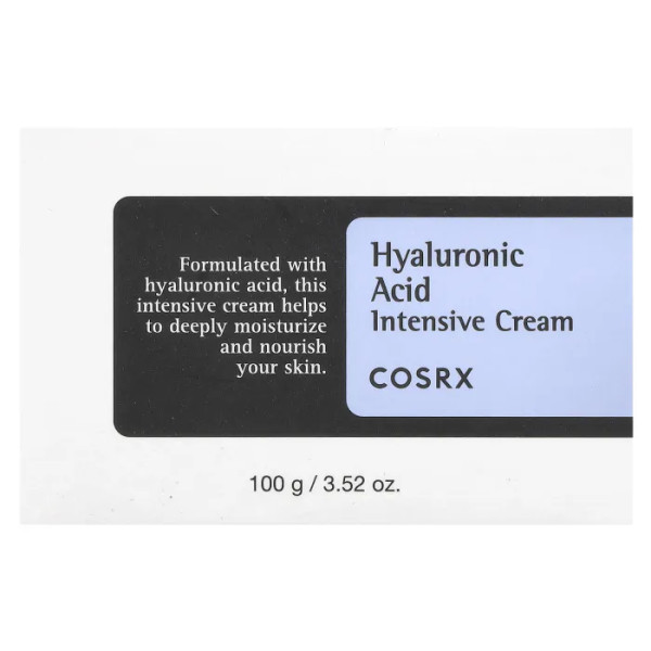 Крем з гіалуроновою кислотою, Hyaluronic Acid Intensive Cream, CosRx, інтенсивний, 100 г