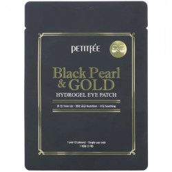 Гидрогелевые патчи для глаз с золотом и черным жемчугом, PETITFEE Black Pearl & Gold Hydrogel Eye Patch, 1 пара