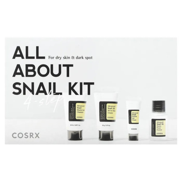 Набір для догляду за шкірою обличчя, All About Snail Kit, CosRx, із муцином равлика, 4 предмети