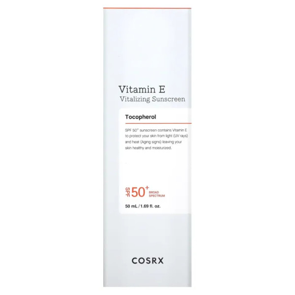 Сонцезахисний крем для обличчя, Vitalizing Sunscreen, CosRx, з вітаміном Е, SPF 50+, 50 мл