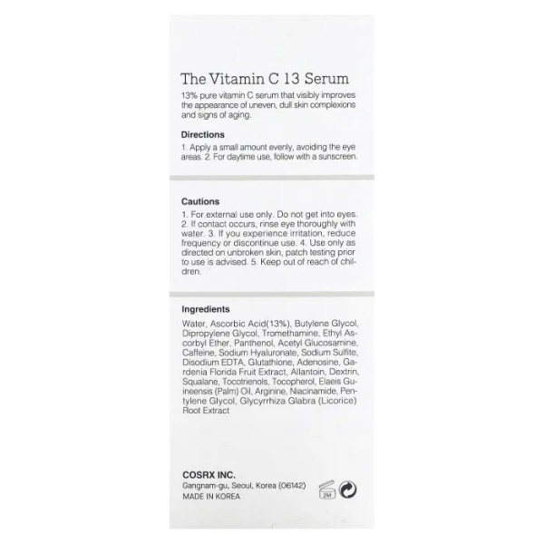 Сироватка для обличчя з вітаміном C 13%, The Vitamin C 13 Serum, CosRx, 20 мл