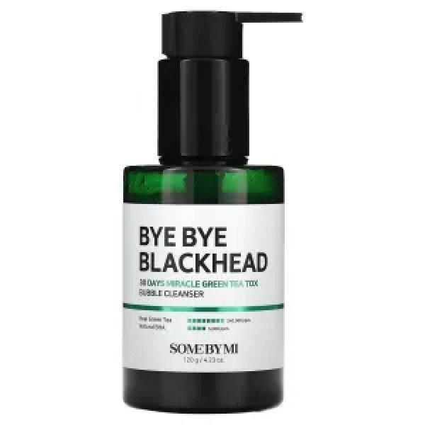 Пінка для обличчя, Bye Bye Blackhead 30 Days Miracle Green Tea Tox Bubble Cleanser, SOME BY MI, з екстрактом зеленого чаю, 120 г