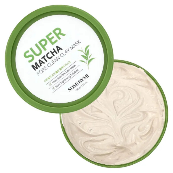 Маска для обличчя, Super Matcha Pore Clean Clay Beauty Mask, SOME BY MI, із глини, з матчею, очищуюча, 100 г