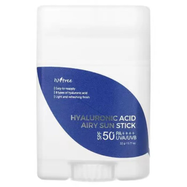 Сонцезахисний стік, Hyaluronic Acid Airy Sun Stick, ISNtree, з гіалуроновою кислотою, SPF 50+ PA ++++, 22 г