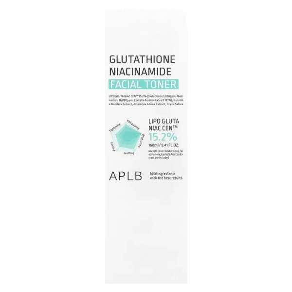Тонік для обличчя, Glutathione Niacinamide, Facial Toner, APLB, з глутатіоном та ніацинамідом, 160 мл