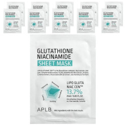 Тканевая маска для лица, Glutathione Niacinamide Beauty Sheet Mask APLB, 10 шт (по 25 мл)