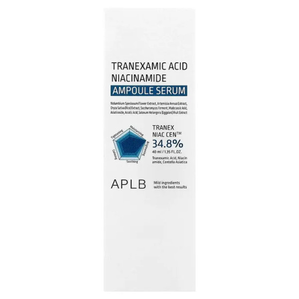 Сироватка ампульна для обличчя, Tranexamic Acid Niacinamide Ampoule Serum, APLB, з транексамовою кислотою та ніацинамідом, 40 мл
