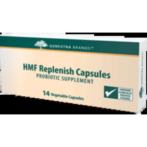 Пробіотик для здоров'я шлунково-кишкового тракту, HMF Replenish, Genestra Brands, 14 вегетаріанських капсул