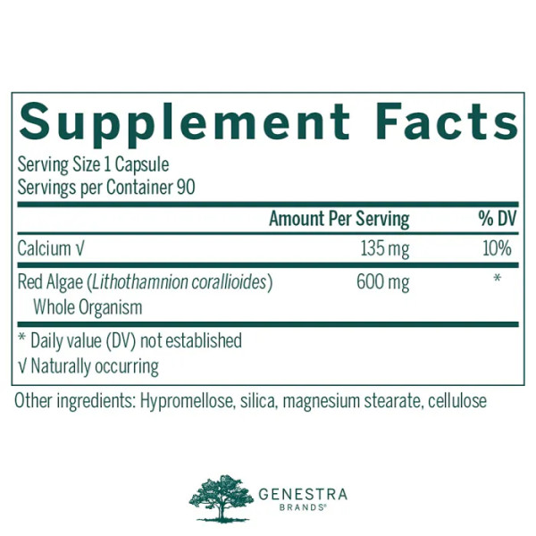 Червоні водорості, Red-gen, Genestra Brands, 90 вегетаріанських капсул