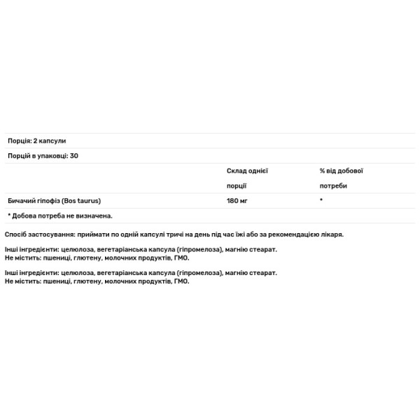 Сирий гіпофіз, TPTP, Genestra Brands, 60 капсул