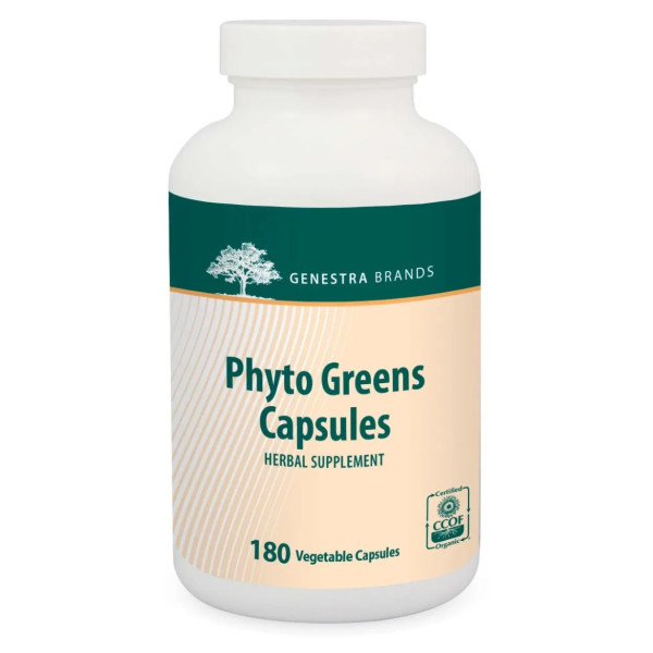 Вітаміни з харчовими волокнами і ферментами, Phyto Greens, Genestra Brands, 180 вегетаріанських капсул