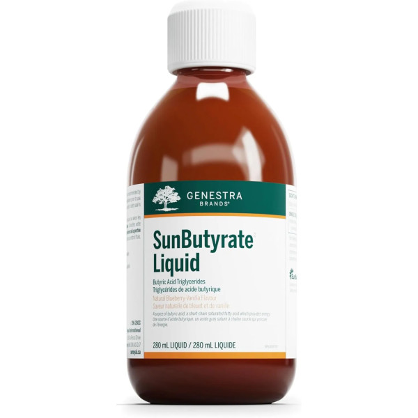 Підтримка кишечника, бутират, SunButyrate Liquid, Genestra Brands, рідина, натуральний чорнично-ванільний смак, 280 мл