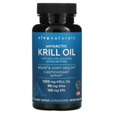 Олія криля з астаксантином 1250 мг, Viva Naturals Antarctic Krill Oil, 60 капсул