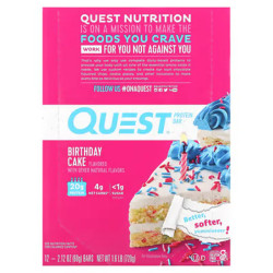 Протеїновий батончик, Protein Bar Quest Nutrition, смак святковий торт, 12 шт. по 60 г