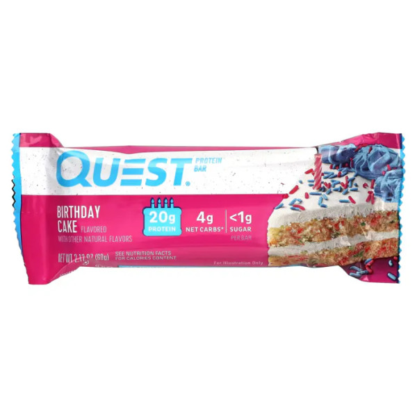 Протеїнові батончики, Protein Bar, Quest Nutrition, святковий торт, 12 шт. по 60 г