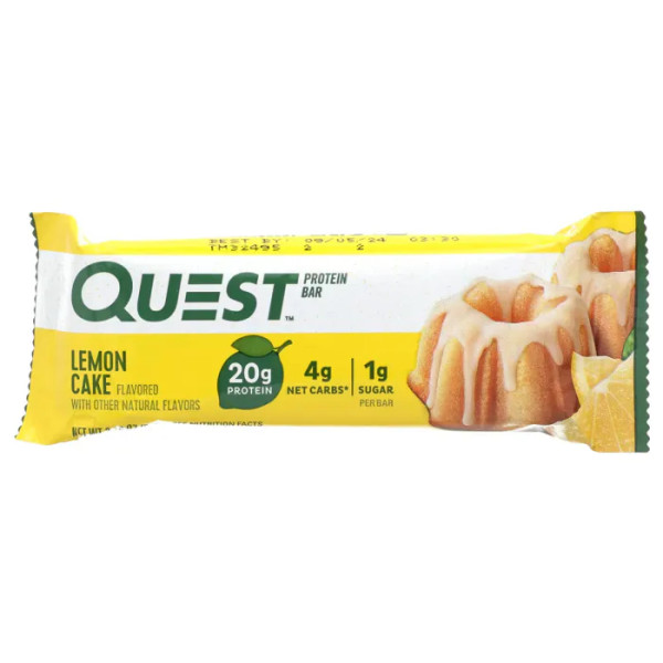 Протеїнові батончики, Protein Bar, Quest Nutrition, лимонний пиріг, 4 шт по 60 г кожен