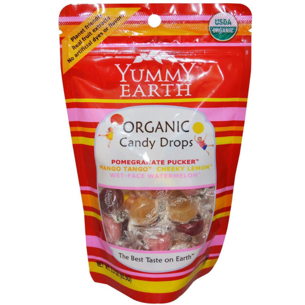 Льодяники 4 смаки, Candy Drops, 4 Flavors, YumEarth, 93,5 г