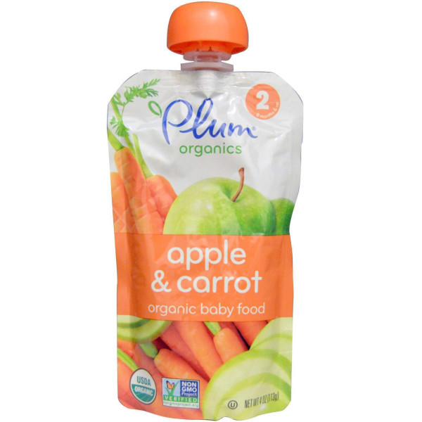 Дитяче пюре з яблук і моркви, (Apple Carrot), Plum Organics, 113 г