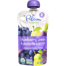 Дитяче пюре чорниця груша морква, Organic Baby Food Stage 2 Plum Organics, 113 г