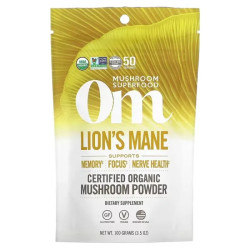 Їжачок гребінчастий грибний порошок, Om Mushrooms Lion's Mane, сертифікований органічний, 100 г