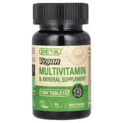Мультивитамины и минералы для веганов, Vegan, Multivitamin & Mineral Deva, 90 маленьких таблеток