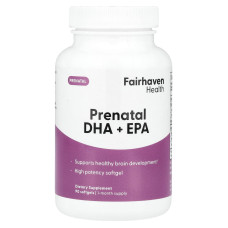 Пренатальна ДГК та ЕПК, Prenatal DHA + EPA Fairhaven Health, 90 гелевих капсул