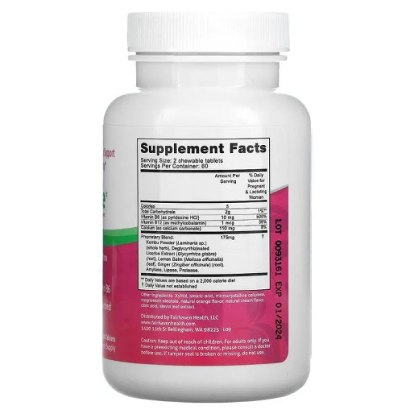 От тошноты и изжоги (беременным), PregEase, Fairhaven Health, 120 таблеток