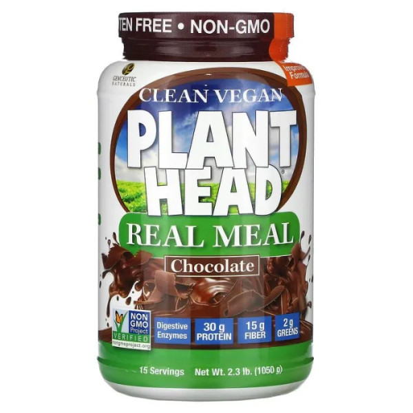 Зелена їжа, смак шоколаду, Plant Head, Genceutic Naturals, 1050 г