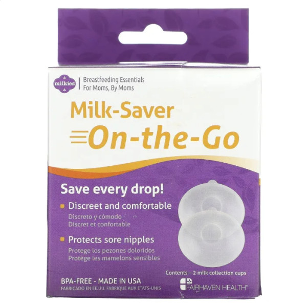Насадки для економії молока на ходу, Milk-Saver-On-The-Go, Milkies, Fairhaven Health, 2 насадки для збору молока