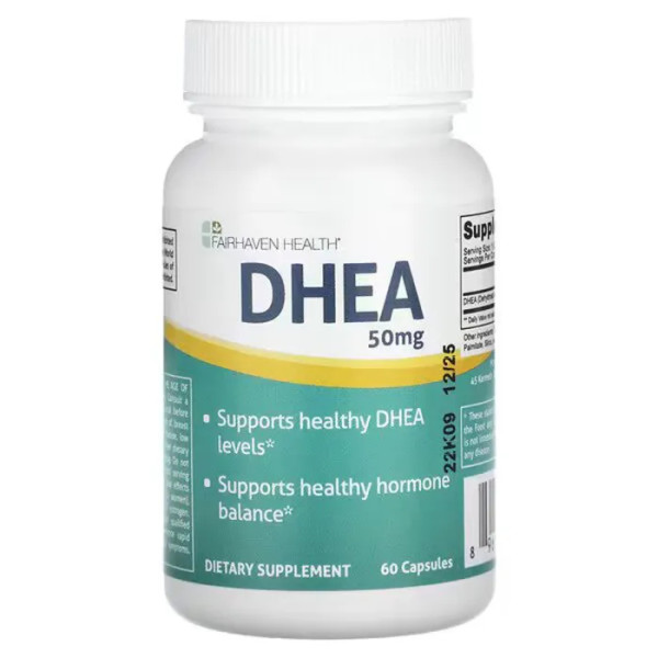 ДГЕА, DHEA, Fairhaven Health, 50 мг, 60 капсул