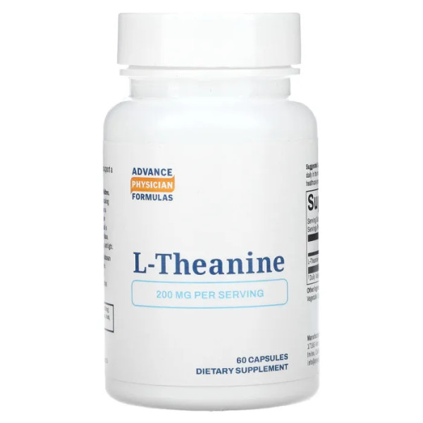 L-Теанин, L-Theanine, Advance Physician Formulas, 200 мг, 60 капсул