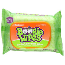 Вологі серветки для носа сольові свіжий аромат, Boogie Wipes Gentle Saline Nose Wipes, 30 шт