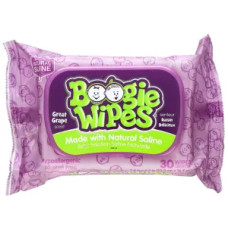 Сольові серветки для носа, Boogie Wipes Gentle Saline Nose Wipes, аромат винограду 30 шт
