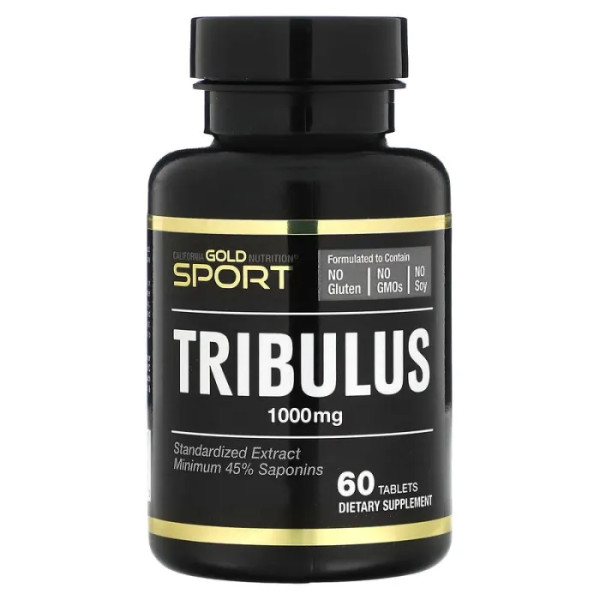 Трибулус, Tribulus, California Gold Nutrition, стандартизований екстракт, 45% сапонінів, 1000 мг, 60 таблеток.