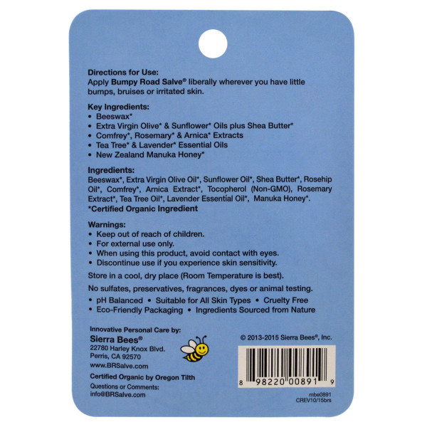 Бальзам від подразнення і синців, Bumpy Road Salve, Sierra Bees, 17 г