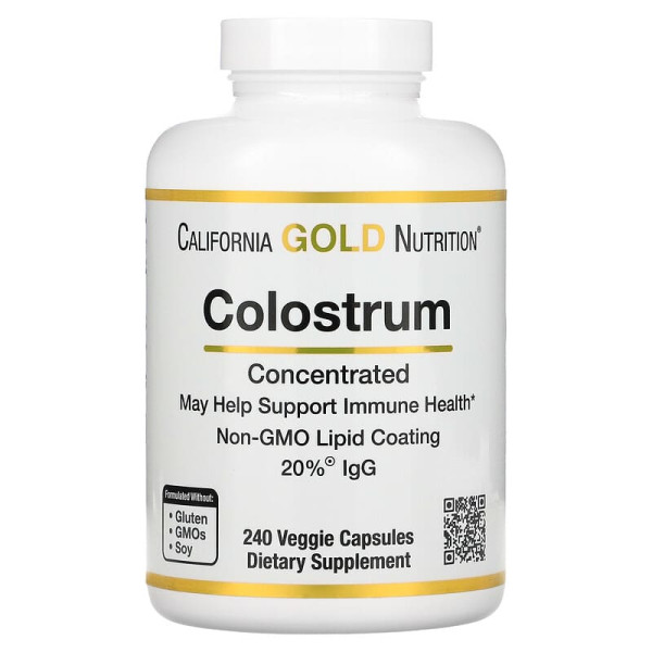 Молозиво концентроване, Colostrum, California Gold Nutrition, 240 капсул.