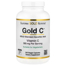 Витамин C 500 мг, Vitamin C California Gold Nutrition, USP-класса, 240 растительных капсул