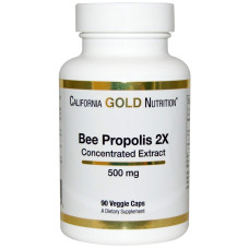Прополис пчелиный 500 мг, California Gold Nutrition Bee Propolis, 90 капсул