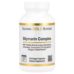 Силімарин 300 мг, California Gold Nutrition Silymarin Complex, для печінки, 120 капсул