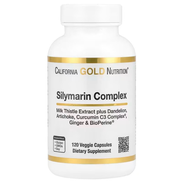 Силімарин (розторопша), Silymarin Complex, California Gold Nutrition, для печінки, 300 мг, 120 капсул