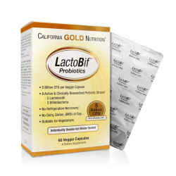 Пробиотик 5 млд, California Gold Nutrition LactoBif Probiotics, 60 капсул