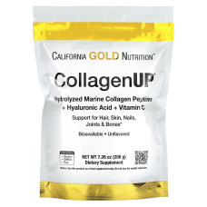 Коллаген пептиды 5000 мг, California Gold Nutrition Collagen Peptides, с гиалуроновой кислотой и витамином С, без запаха