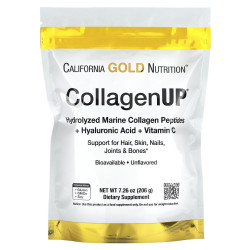 Коллаген пептиды 5000 мг, California Gold Nutrition Collagen Peptides, с гиалуроновой кислотой и витамином С, без запаха