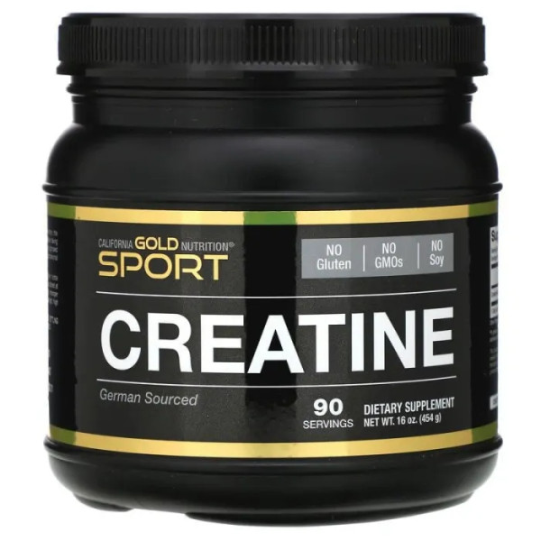 Креатин, Creatine Monohydrate, California Gold Nutrition, микронизированный моногидрат, без ароматизаторов, 454 г