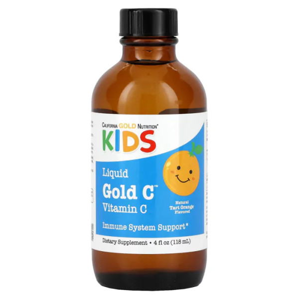 Витамин C для детей, Children's Vitamin C, California Gold Nutrition, жидкий, апельсиновый вкус, 118 мл