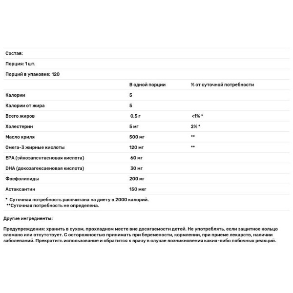 Масло криля с астаксантином, Krill Oil, with Astaxanthin, California Gold Nutrition, вкус клубники и лимона, 500 мг, 120 капсул