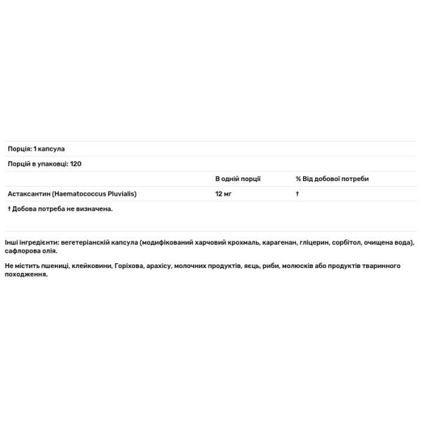 Астаксантин, Astaxanthin, California Gold Nutrition, 12 мг, 120 капсул