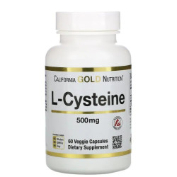 L-цистеїн 500 мг спортивна серія, California Gold Nutrition Sport L-Cysteine, 60 капсул